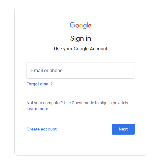 Log into your Google account